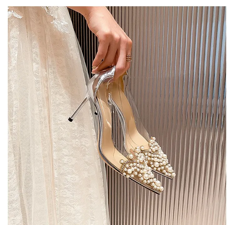 Летняя женская обувь босоножки на золотом каблуке женские прозрачные фирменные