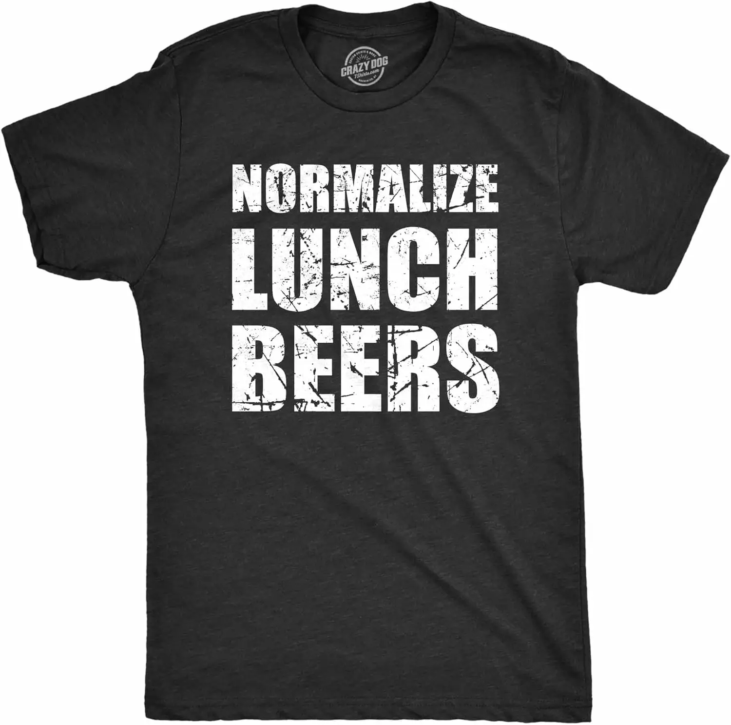 Мужская футболка с рисунком нормализации ланча пива Забавный день для