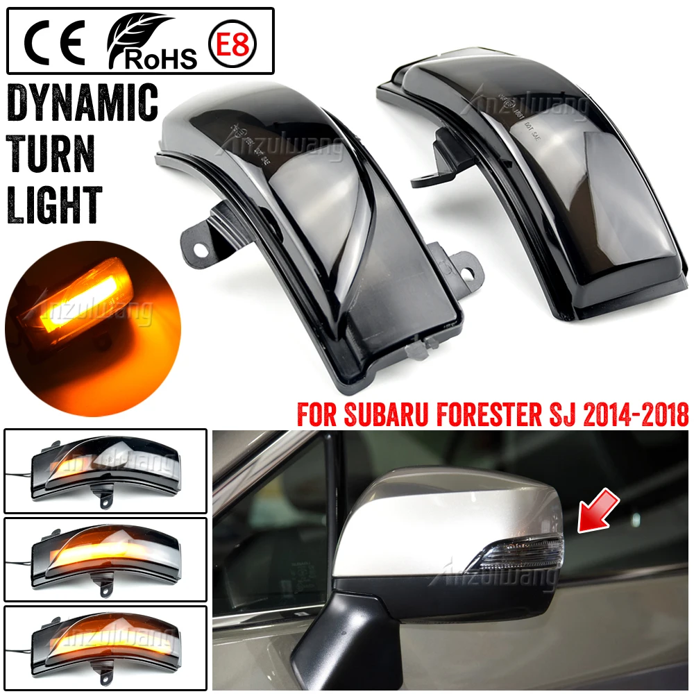 

2X For Subaru Forester SJ 2014 2015 2016 2017 2018 Turn Signal Light Dynamic Indicator Blinker Lamp Rearview Mirror Light