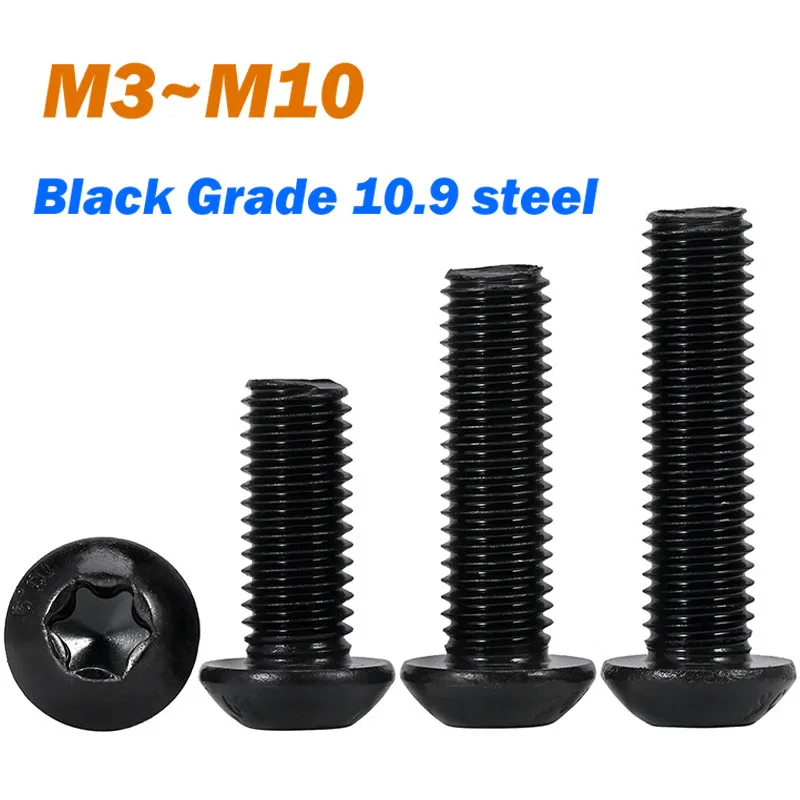 

Стальные винты Torx с полукруглой головкой черные M3-M10 GB2672