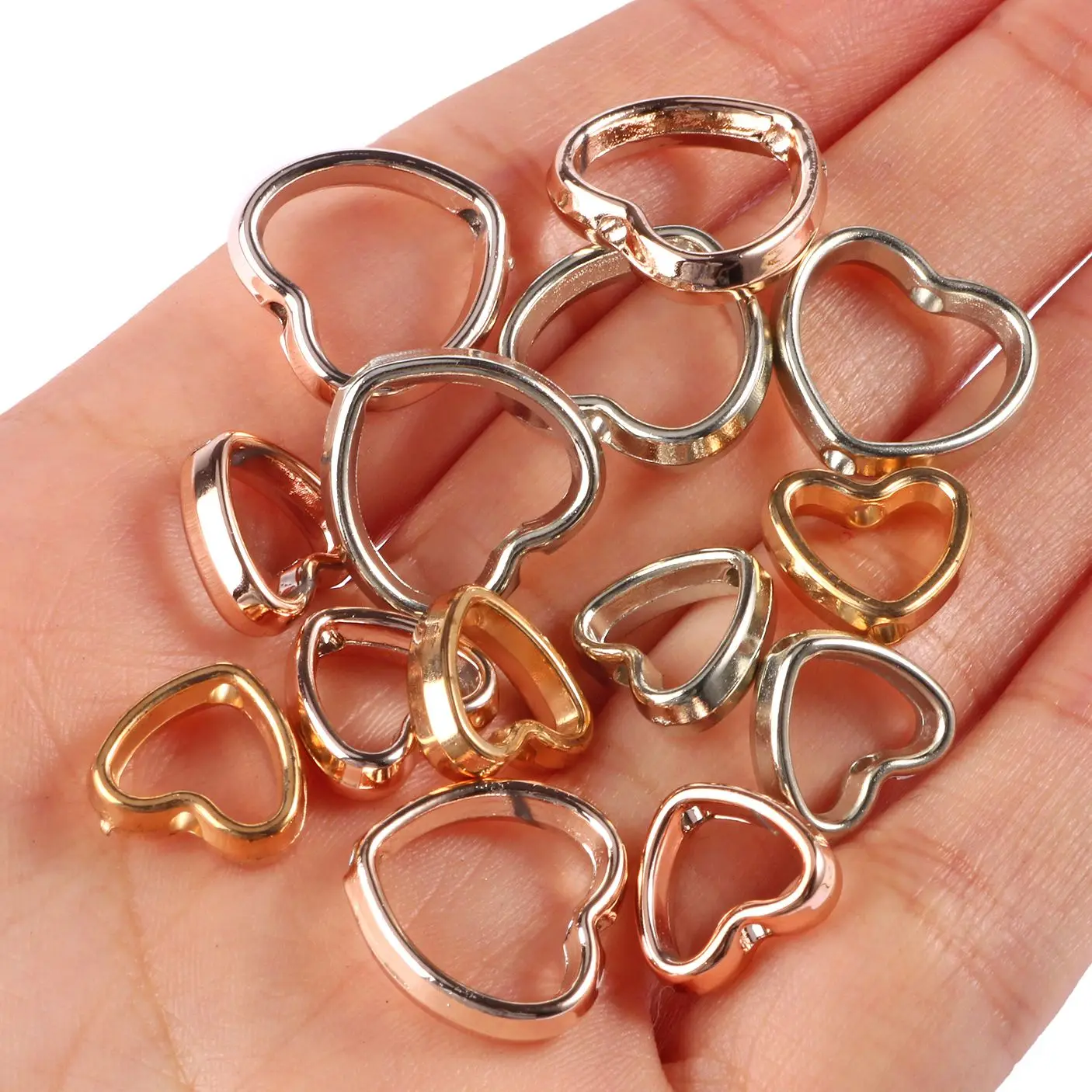 Бусины-разделители для бисера подвески с двумя отверстиями в форме сердца