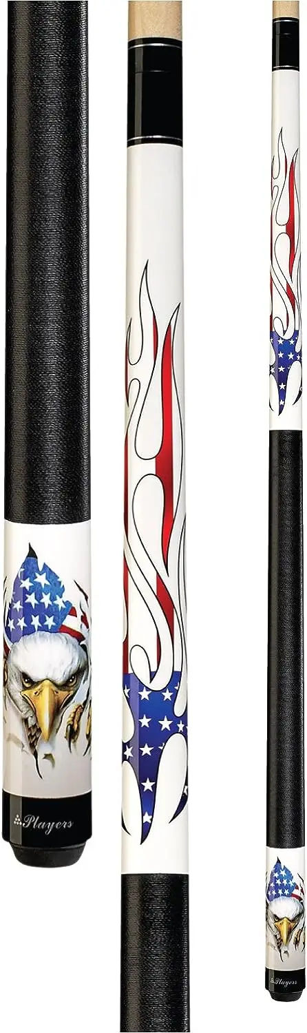 

White with Screaming Bald Eagle and Flames Cue Hockey grip Hockey tape Air hockey Hockey puck