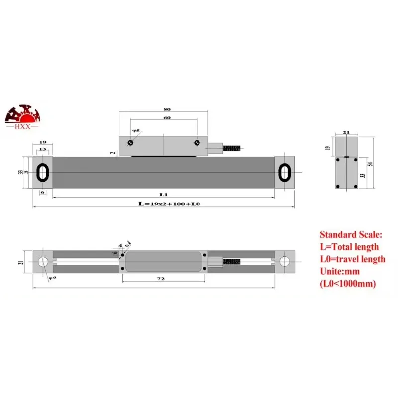 HXX высококачественный фрезерный станок 5um 600 мм линейные весы с цифровым датчиком