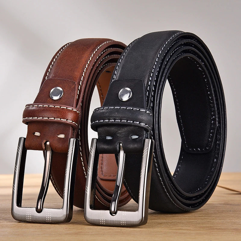 Fashion Mens Womens Belts for Men Women Leather Casual Belt Male Waist Strap Elastic Belt for Pants Jeans Width 3.4cm