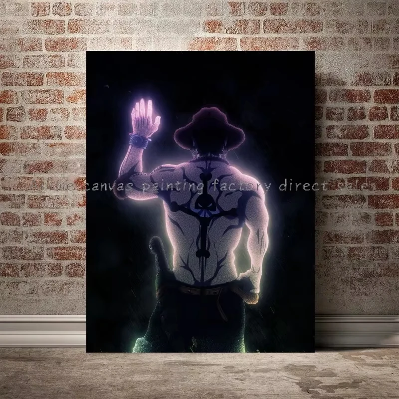 Фото Модный настенный декор для дома: холст с аниме-персонажами One Piece (Санжи, Луффи, Джо, Басорон), HD-постер, подарок для мальчика №4