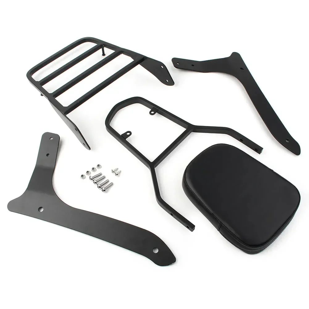 Фото Для Yamaha V-Star XVS1300A V Star 1300 2007-2015 Midnight Chrome/черная спинка мотоцикла Sissy Pad и багажник №3