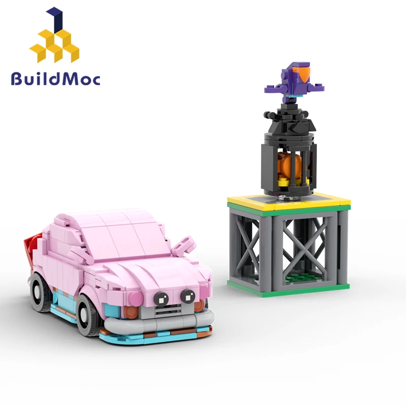 

Buildmoc, популярная Розовая модель автомобиля с горлышком, набор строительных блоков MOC, игрушки для детей, подарки для детей, игрушки, 420 деталей, кирпичи