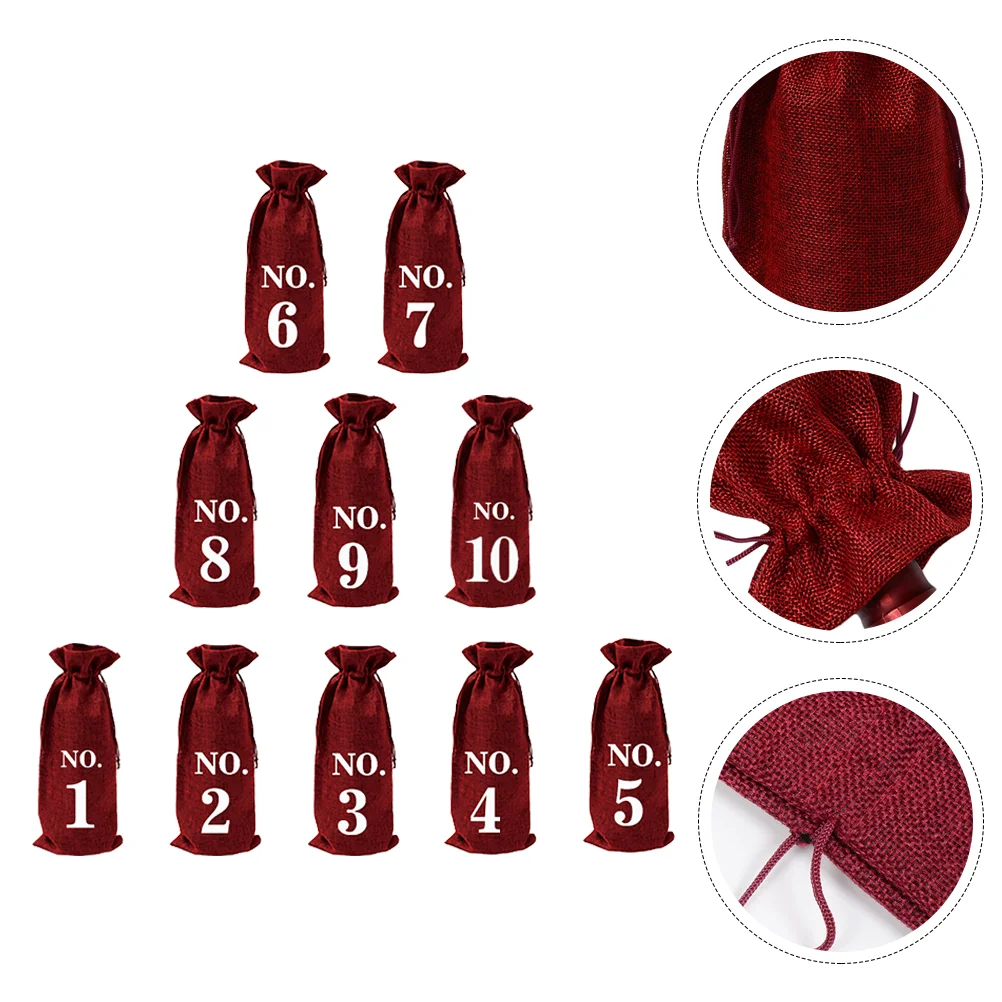 

Winebottletasting Gift Cover Bottlesdrawstring Jute Blind Holiday Christmas Cloth Hessian Burlap Labels Party Covershandbook