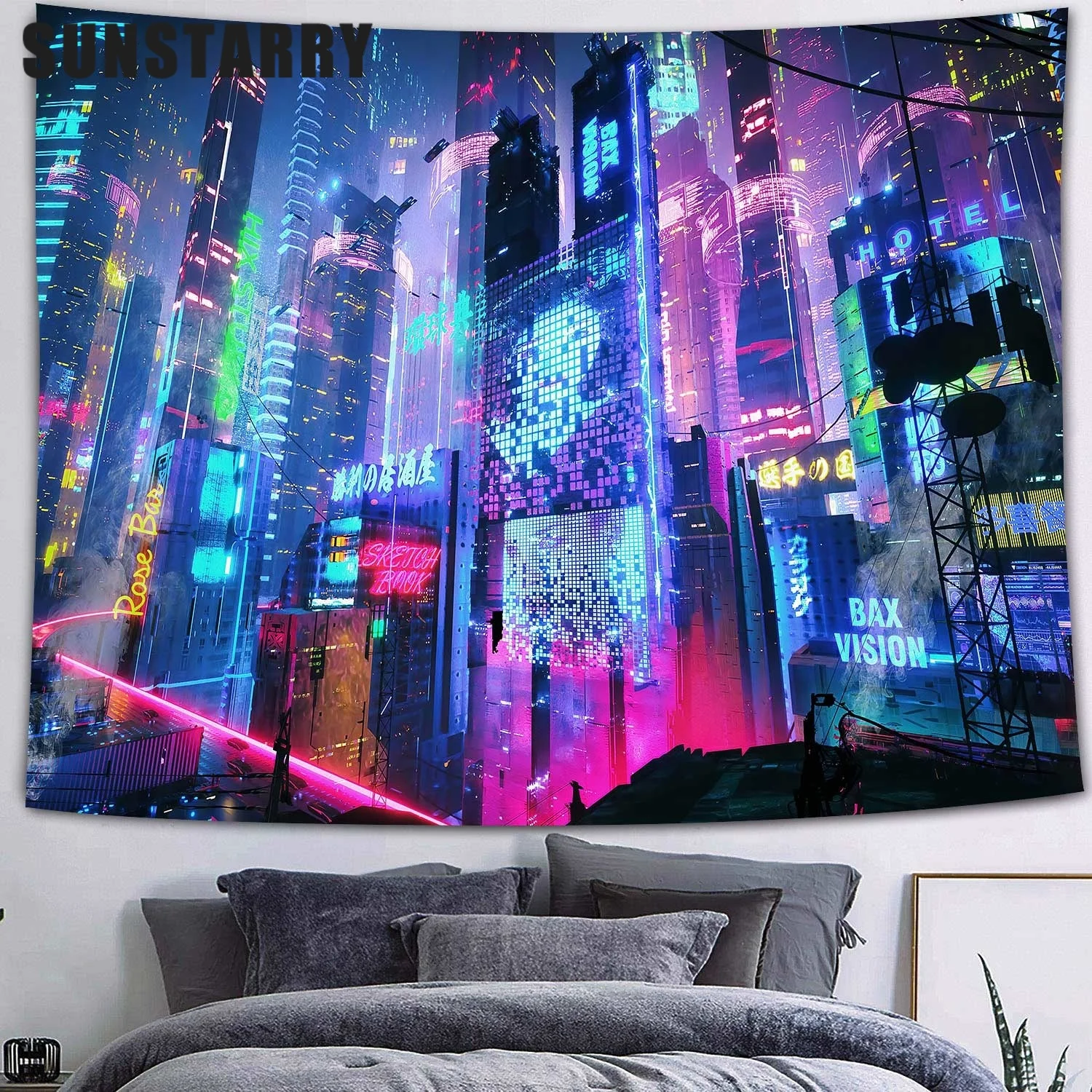 

Simсант в интернете-панк психоделический гобелен фантазия будущее киберпространство неоновый гобелен «good Vibes Only» плакат с планетами и горам...