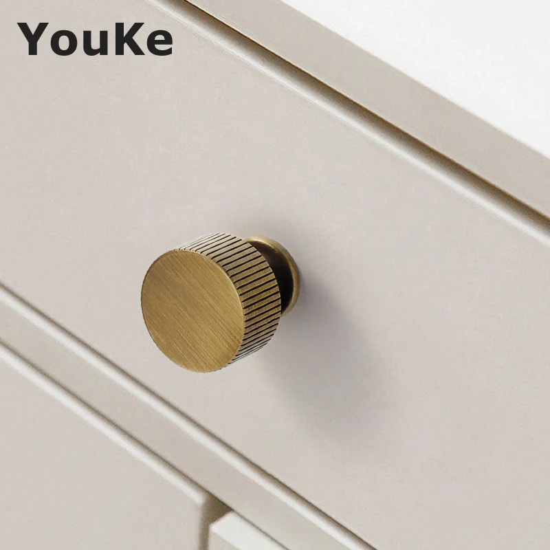 Твердые Латунные Ручки трикотажные ребристые Шкафы для спальни кухонного шкафа