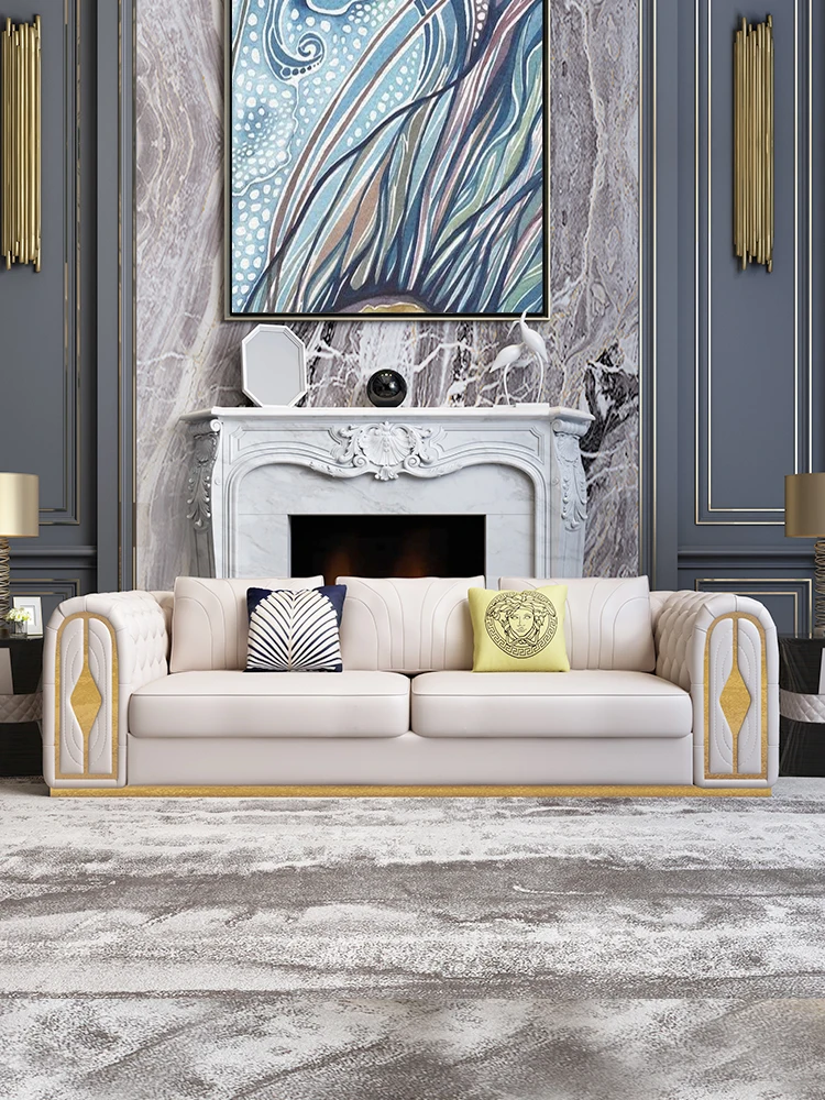 Кожаный диван итальянсветильник шная вилла большая семейная гостиная выдвижная