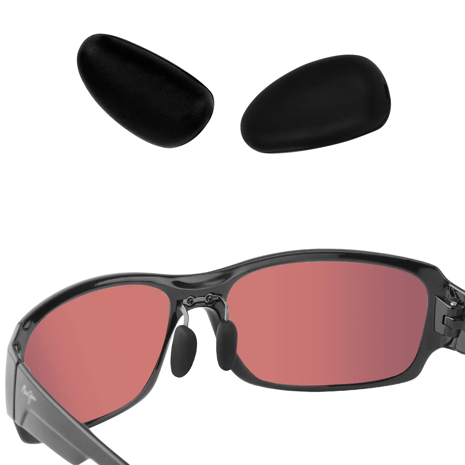 Фото Сменные черные носовые упоры из силиконовой резины E.O.S для Maui Jim Big Wave MJ440 — 67 мм/Bamboo Forest MJ415 — 60 рамок, много вариантов №1