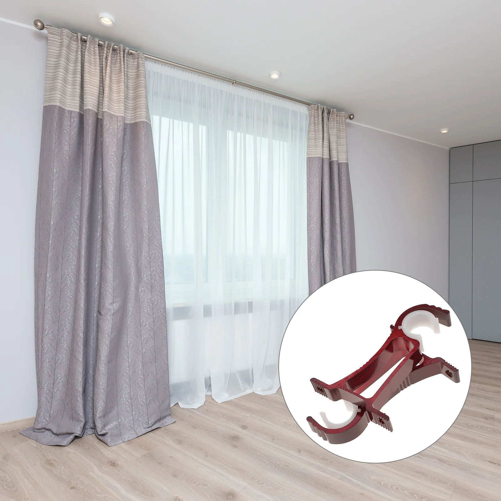 

4pcs Curtain Rod Bracket Curtain Rod Support Bracket Blind Curtain Rod Bracket