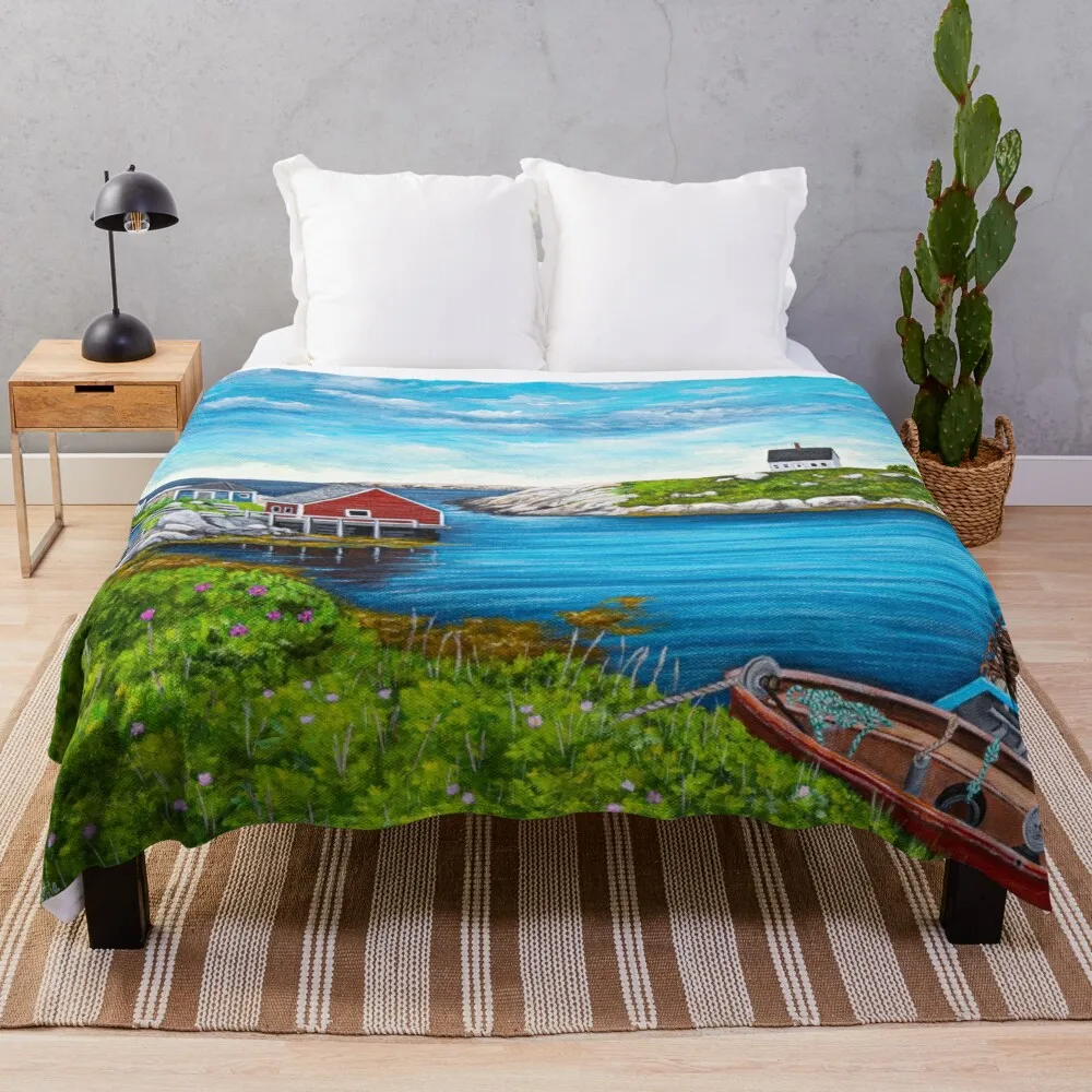 Рыбацкая ковдра Wharf Peggy's Cove Nova Scotia пушистое одеяло для декоративного дивана