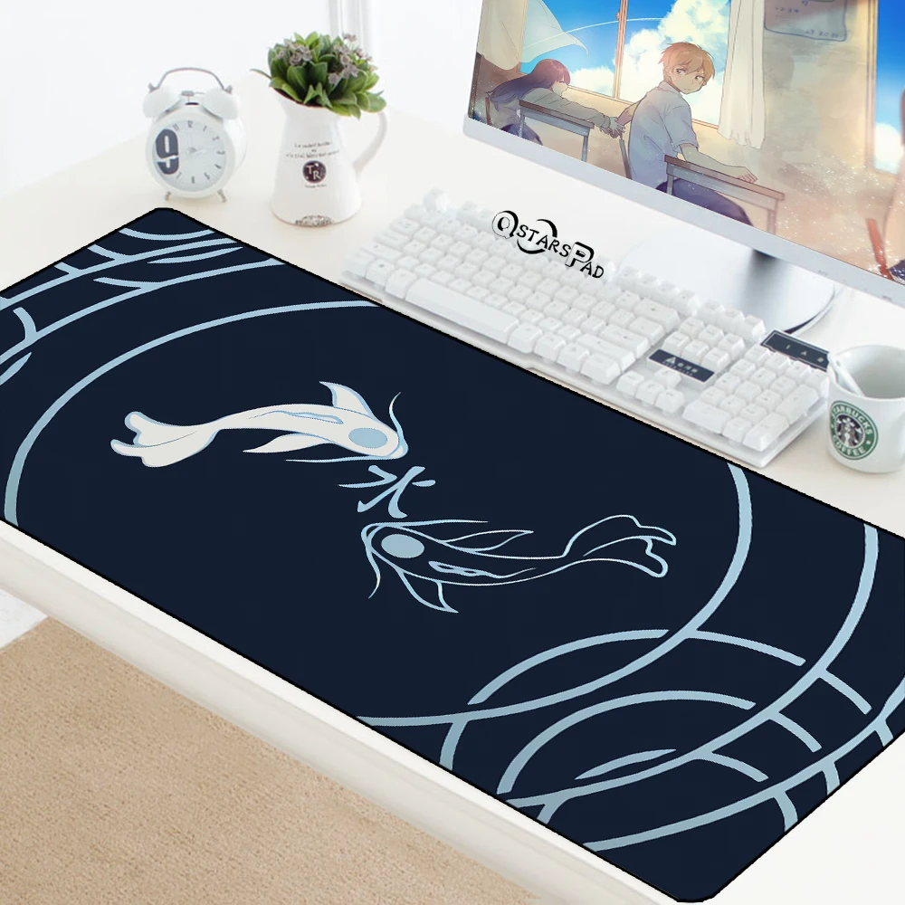 

90x40 Fish Large Anime Mousepad Gamer Gaming Mouse Pad Yin Yang Chinese Art XL Locking Edge Big Fashion Laptop Notebook Desk Mat