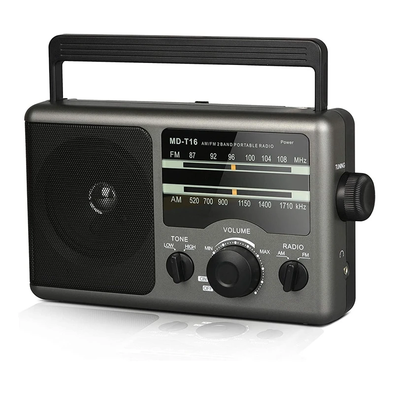 

AM FM Radio Transistor Radio With Best Reception,Operated By 4 D Cell Batteries Or AC Power,Big Speaker,For Home US Plug