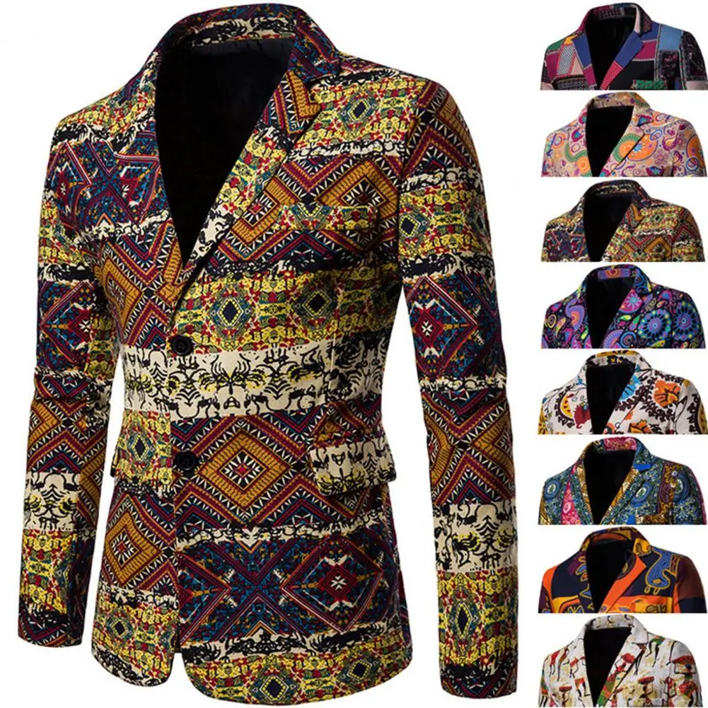 

Casual Suit Coat African Characteristics Breathable Ethnic Style Slim Blazer Men Blazer Suit Jacket