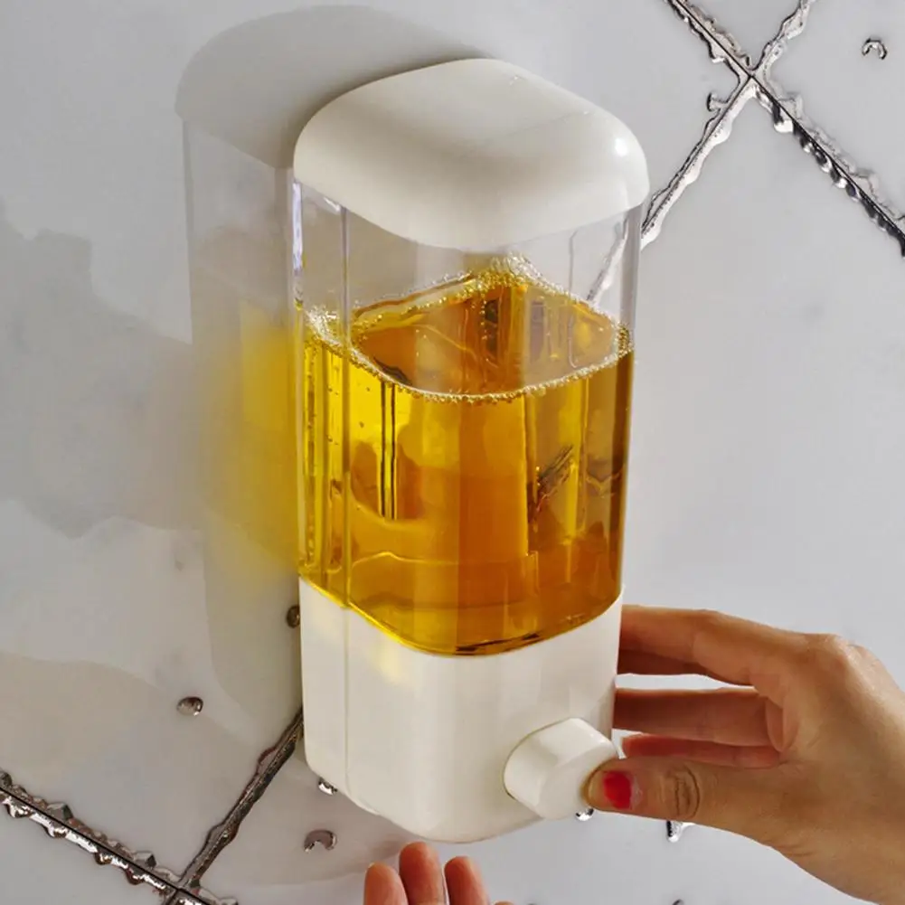 

[ Ready Stock ] 500ML Wall Mounted Soap Dispenser Bathroom Sanitizer Shampoo Shower Gel Container Bottle
