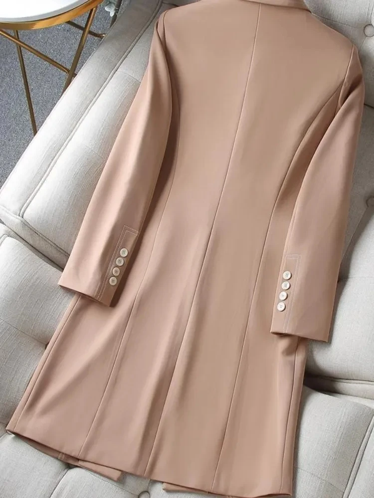 Женский пиджак новинка 2024 весенне-осенний средней длины модное шикарное тонкое