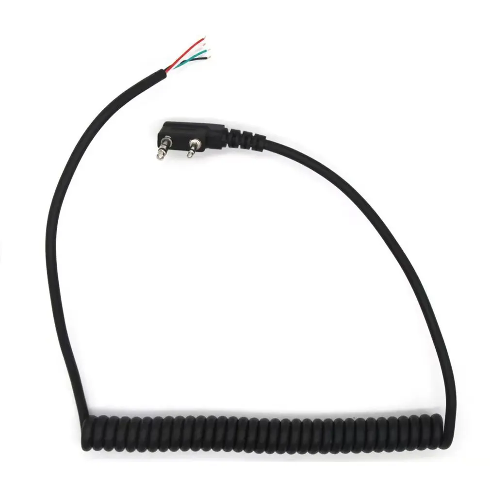 

DIY K головка 2 pin 4 провода микрофон динамик кабель пружинная линия для Baofeng UV5R UV-5R для Kenwood TK370 Walkie Talkie