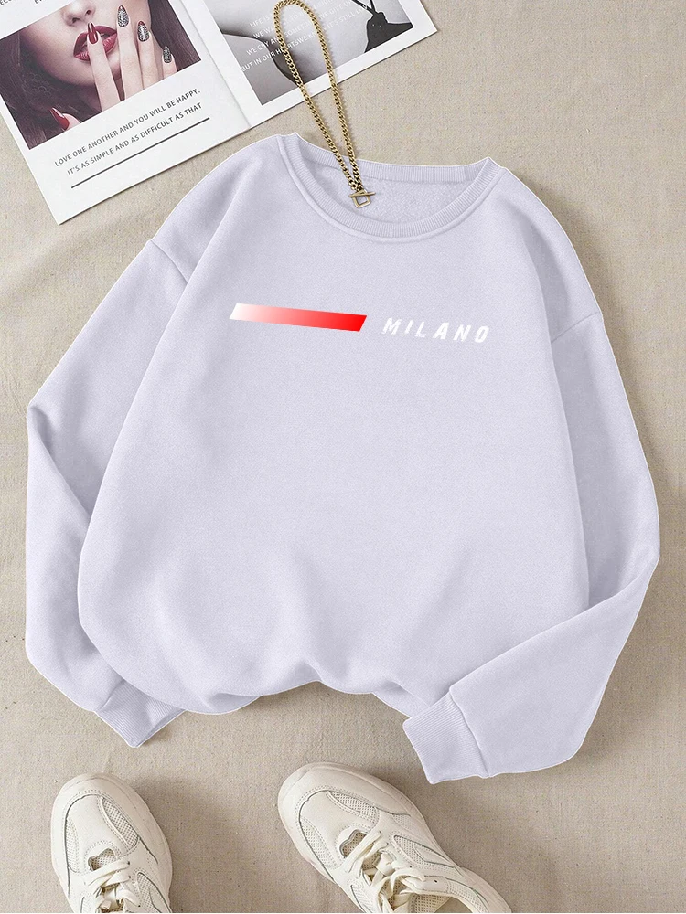 Simple Letter Milano Printing Women Hoodies Fashion Comfortable Hoodie Warm Fleece S-Xxl Hoody Autumn Versatile Female Clothing