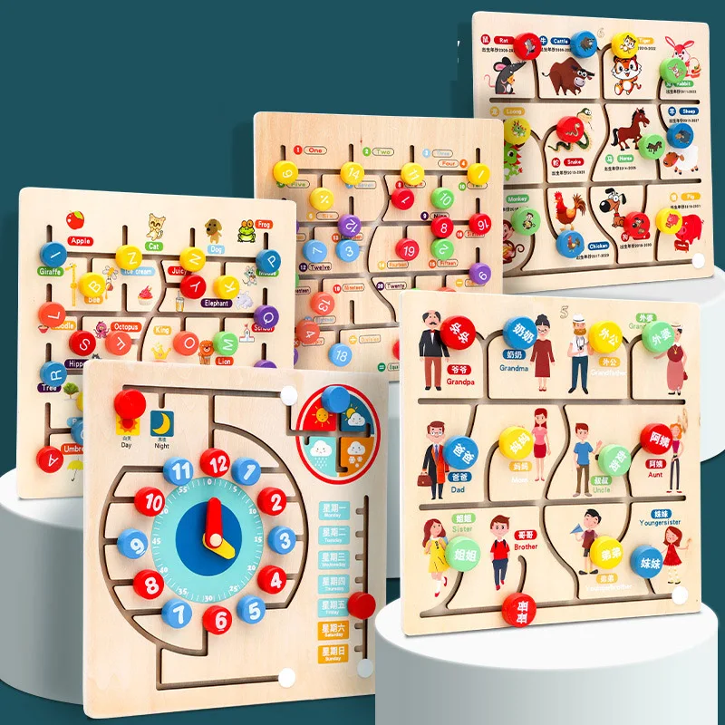 

Children Montessori Toddler Preschool Toys Wooden Calendar Learning Clock Early Educational Gifts Boys Girls Toys