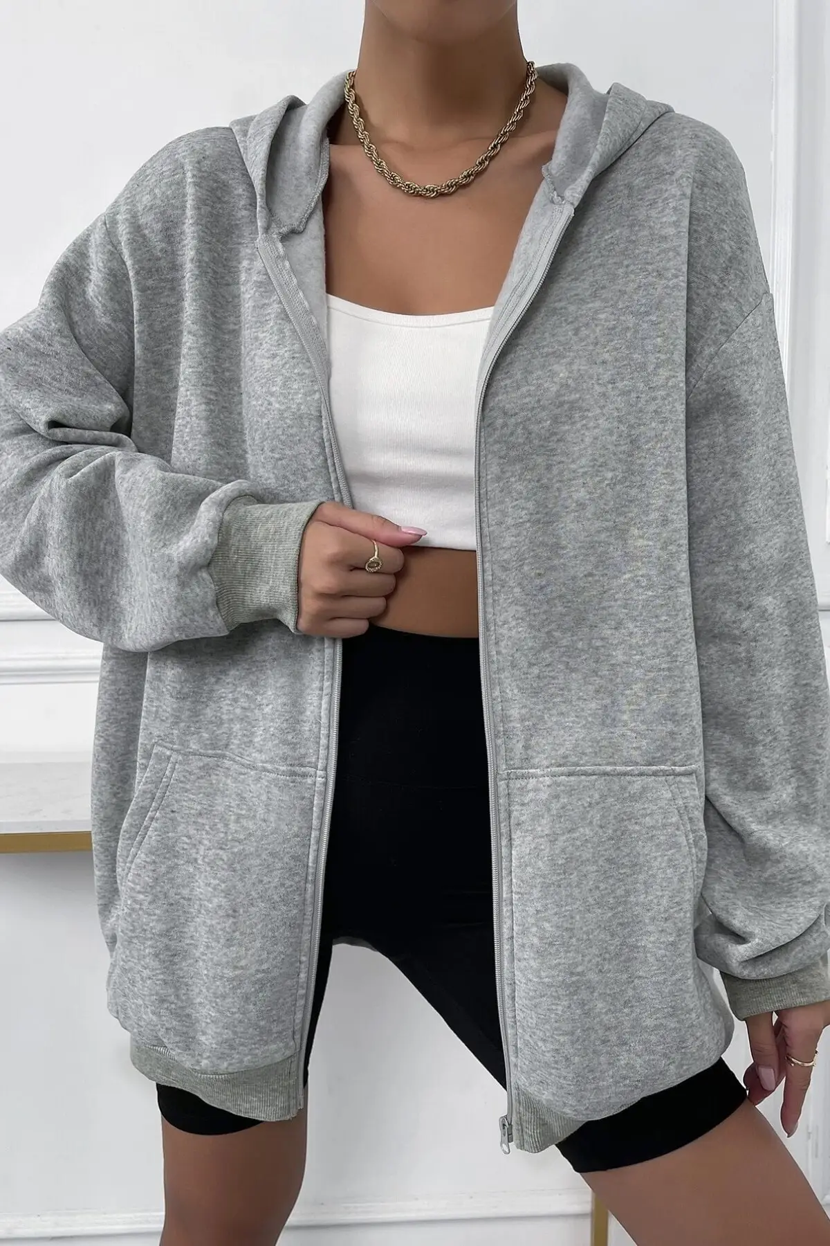 

Unisex Gray Oversize Cardigan