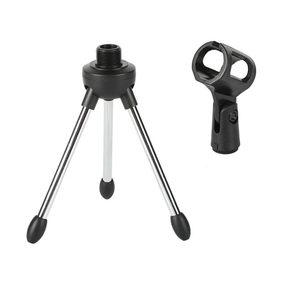 

Microphone Clip Holder Tripod Stand Folding Adjustable Desktop Handheld Fit Wired Wireless Microphone Online Chatting Singing
