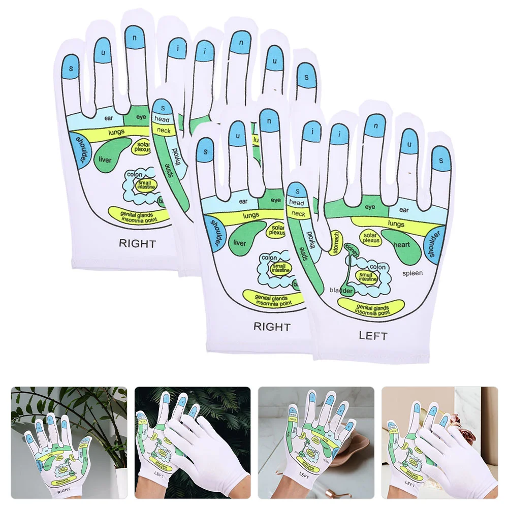 

2 Pairs Professional Convenient Acupressure Reflexology Gloves Gloves for Healthy Hand Present Body