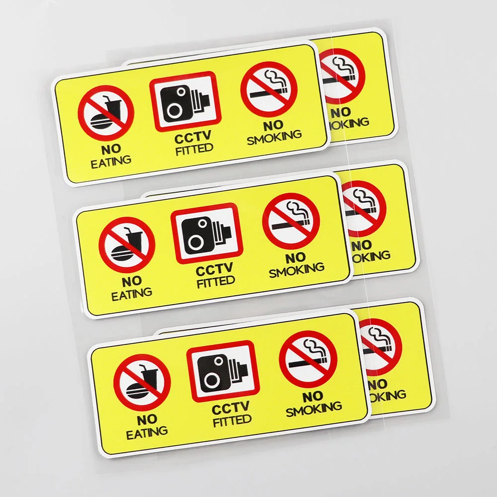 3 х без еды питья CCTV установленная наклейка на такси ПВХ автомобильная 12 5 см × 4 8