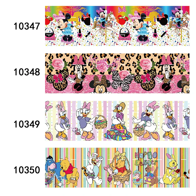 Пасхальная корсажная лента с принтом Микки Мауса 10 ярдов 25 мм |