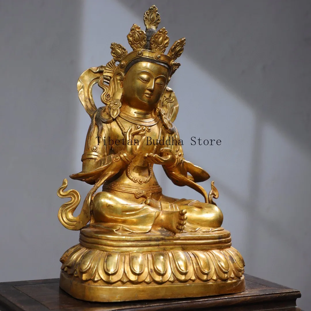Тибетская латунь позолота Гангзун Дазхуо Ваджра Будда Тара Гуаньинь статуя
