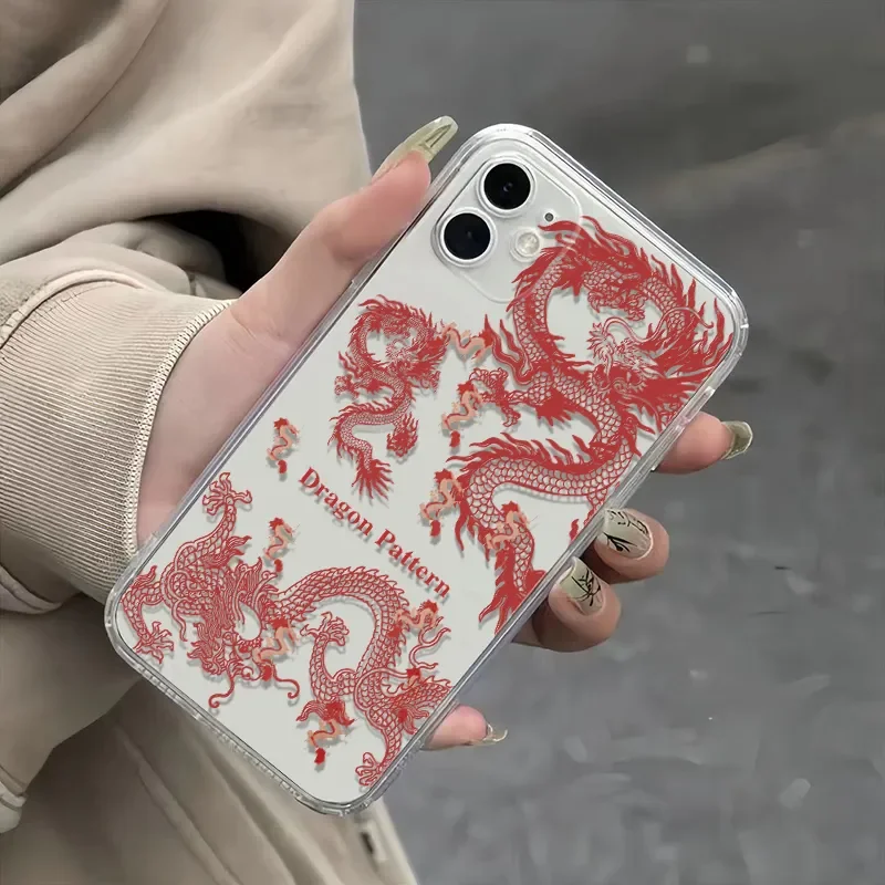 Новый мягкий чехол с изображением четырех драконов Soar In the air для iPhone15 141312 11Pro lax XR XS