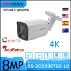 Hikvision 8MP IP-камера DS-2CD2087G2-LU ColorVu 4K Acusense цилиндрическая камера со встроенным микрофоном Защита камеры видеонаблюдения