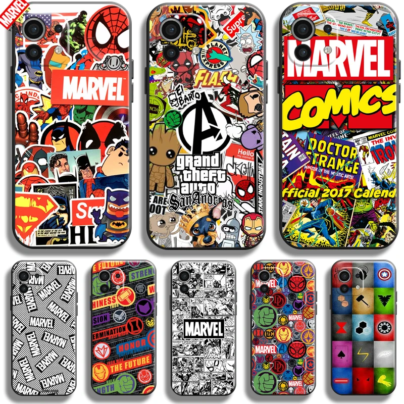 

Marvel Logo Avengers For Xiaomi Mi 11 Lite 11 Pro 11 Ultra Phone Case Soft Silicon Coque Cover Black Funda Comics