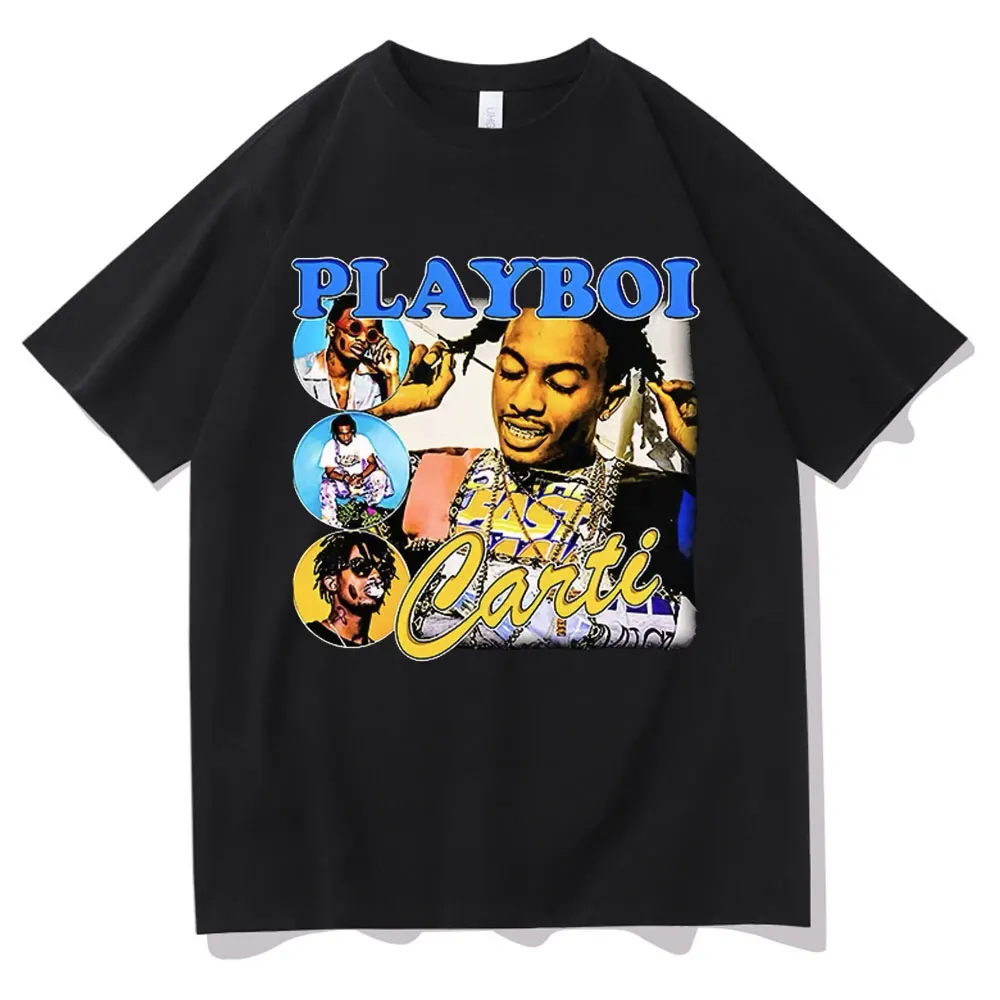 

Playboi Carti T-shirt Fashion Streetwear Hip Hop Trend Men Tupac 2pac Rap Tshirt Man Oversized Tees Cotton Unisex T Shirt Tops