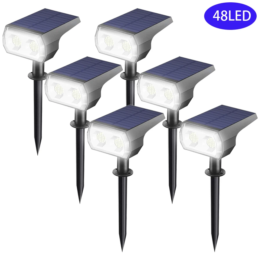 

48 LEDs Solar Light Outdoors IP65 Waterproof Landscape Spotlights RGBW 10LED Wireless Outdoor Solar Lghts for Yard Garden Patio