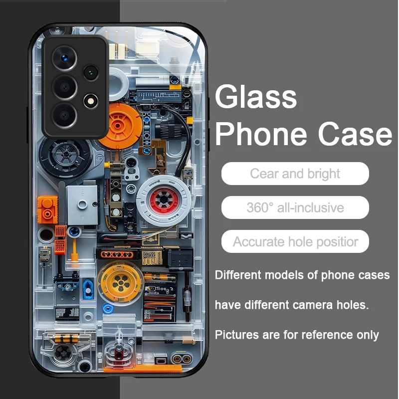 Креативный стеклянный чехол для телефона с механической платой для Huawei Honor 200 100 90 Mate 50 40 Pro 5G Nova 11 10 SE P30 P40 Lite Cover (art.: 3920cf31c6fb5) - 3920cf31c6fb5