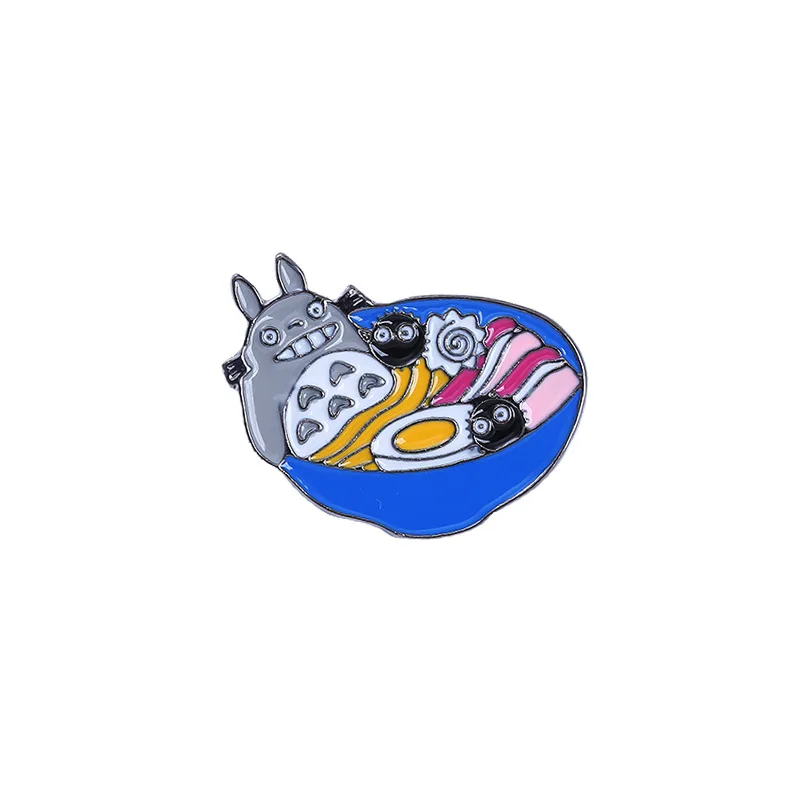 

MY NEIGHBOUR TOTORO Lamian Noodles Cosplay Cartoon Costume Props Metal Badge Pin Alloy Brooch Accessories