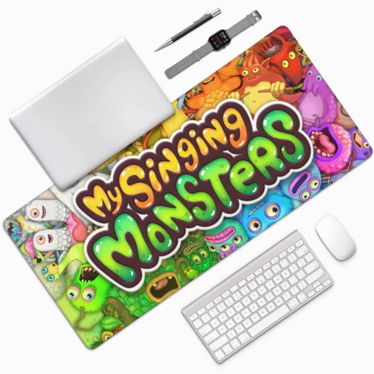 My Singing Monsters Коллаж Игра Мультфильм Большой коврик для мыши Компьютерная