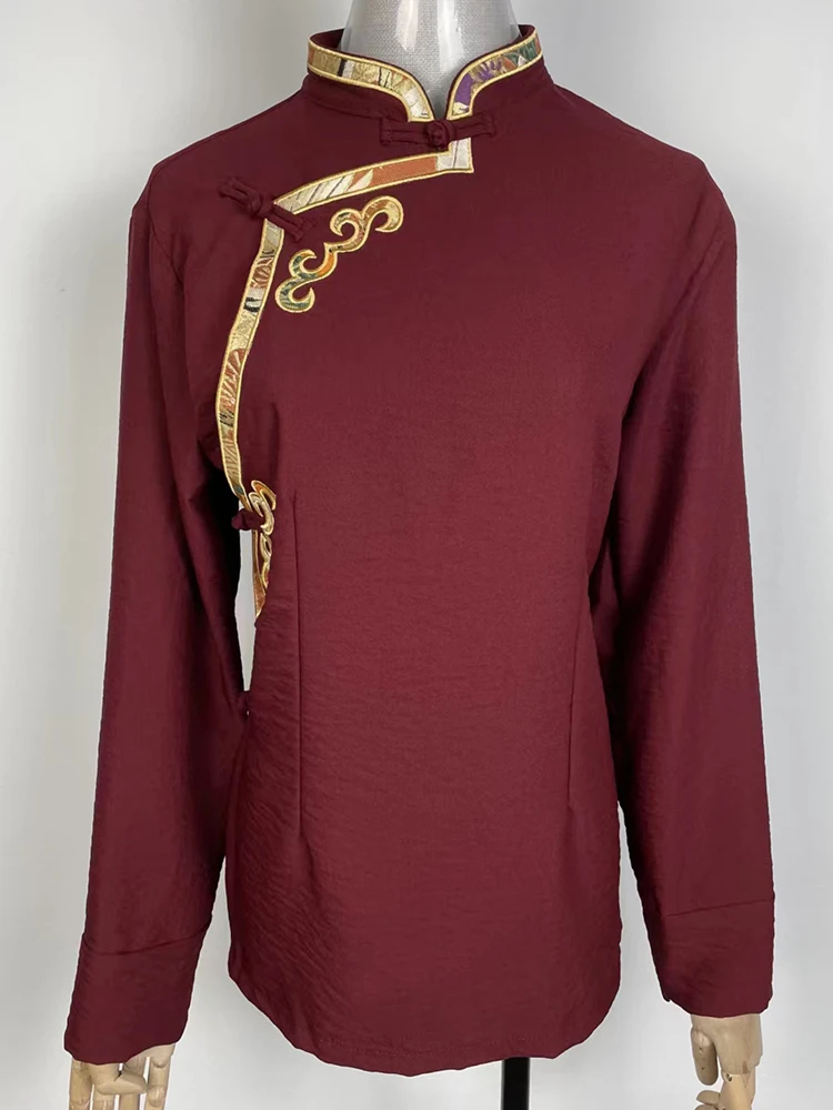 Тибетская одежда для женщин китайский стиль тибетская традиционная топы