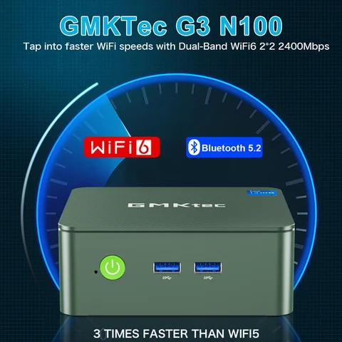 GMKTec G3 N100 Мини ПК WiFi 6 BT5.2 Windows 11 PRO 2,5G LAN DDR4 8 Гб 16 Гб NVME SSD двойной HD дисплей офисный компьютер