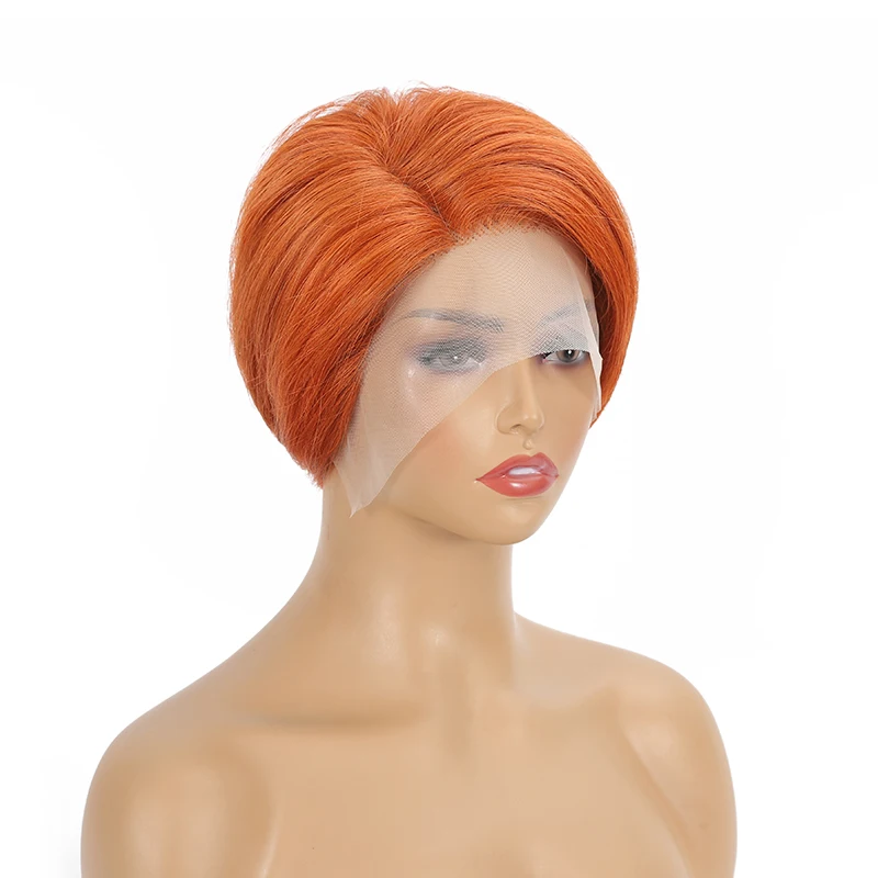 Ed Pixie Cut Ombre Wig For Women Transparent Lace Remy Straight Brazilian Hair Bone Short Bob Wig Human Hair