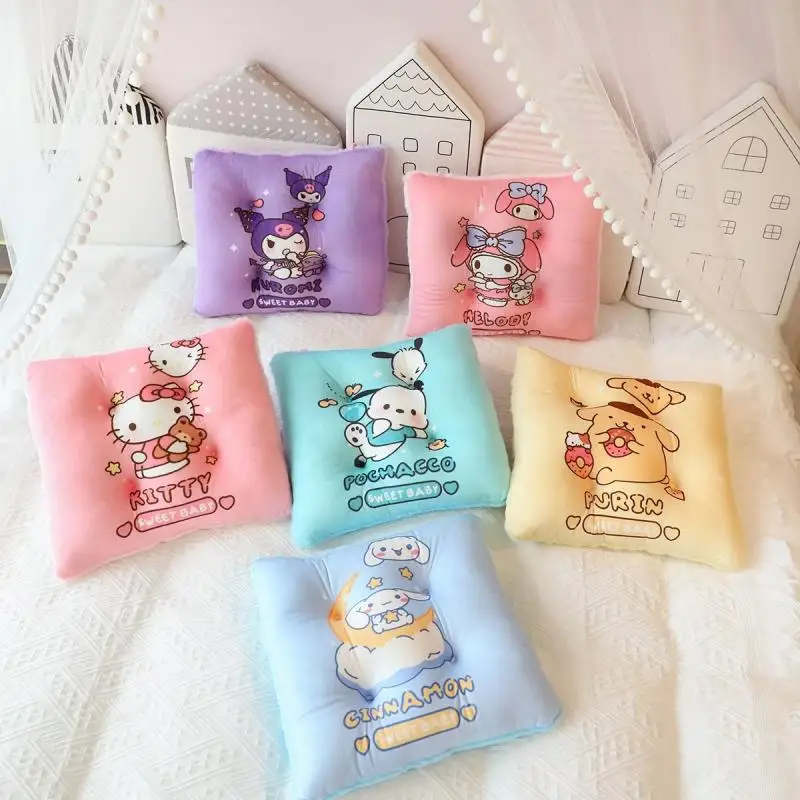 

Kawaii Sanrio Plush Cushion Hello Kitty Kuromi Cinnamoroll Melody Anime Figure Dormitory Office Keep Warm Non-Slips Home Cushion