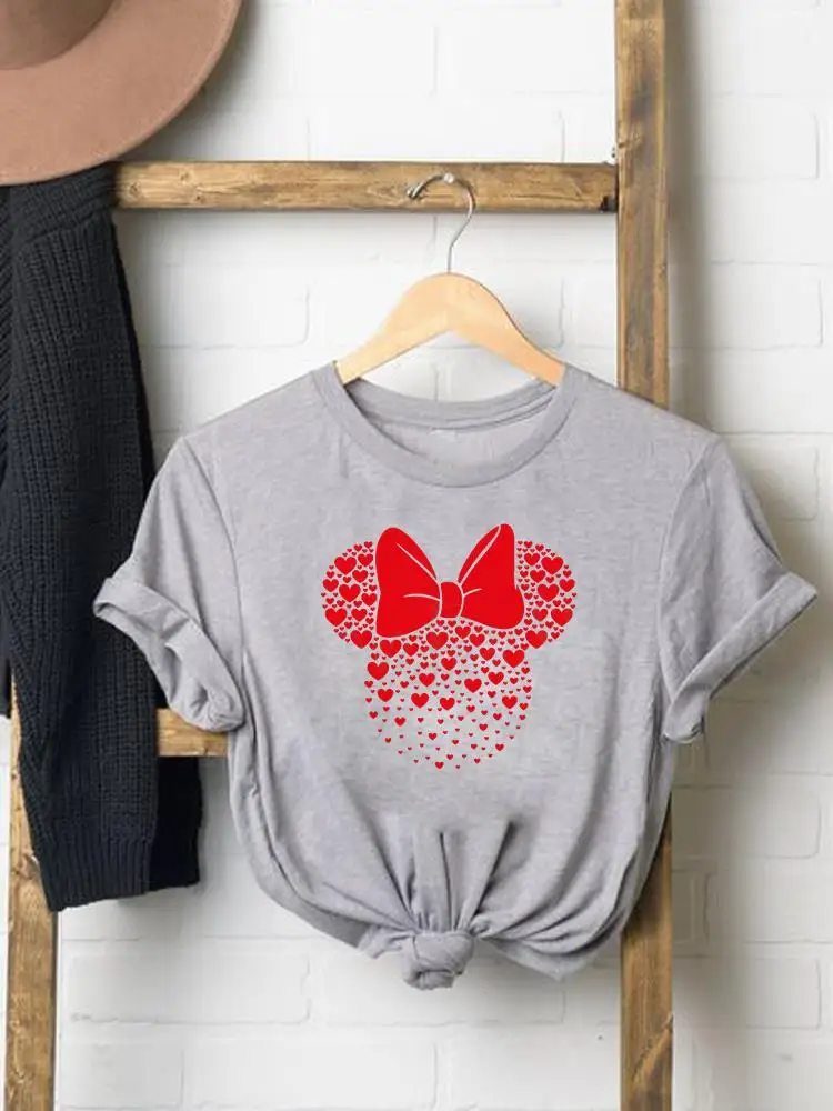 

Женская футболка с рисунком Микки Мауса, летняя повседневная футболка с рисунком