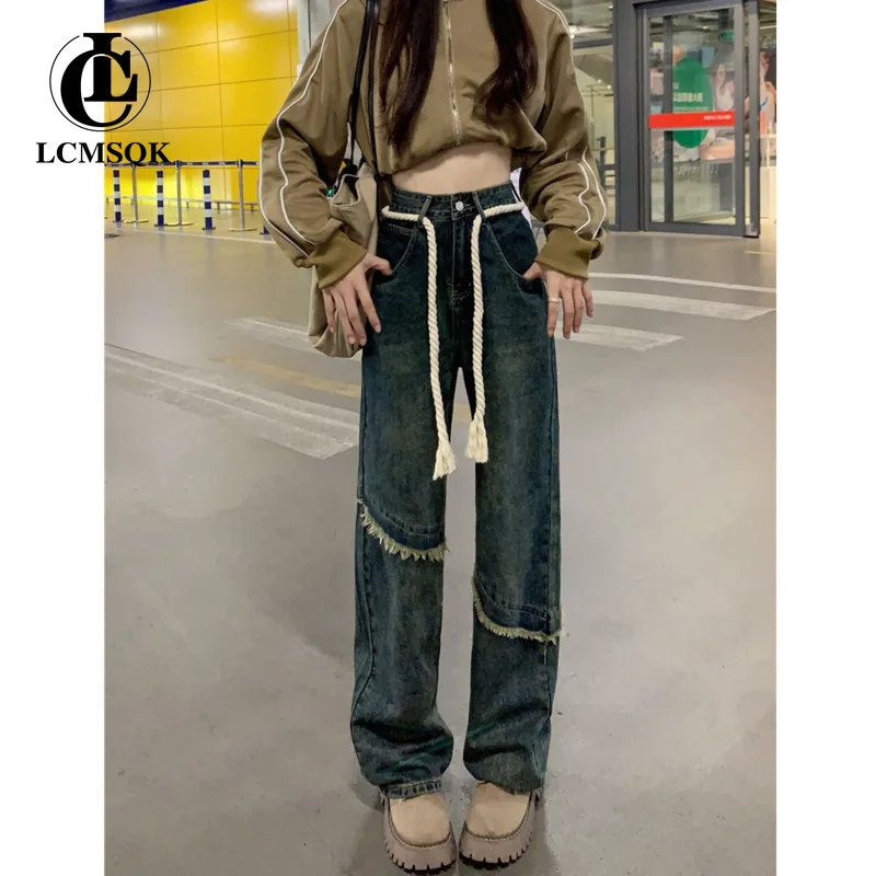 Y2k Denim Baggy Jeans Woman High Waist Korean Fashion Women's Pants Streetwear Vintage Clothes Newjeans Female Clothing 2022