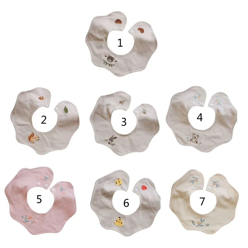 

Reusable Burp Cloth Baby Teething Bib Decorative Collar High Absorb Snap Bibs