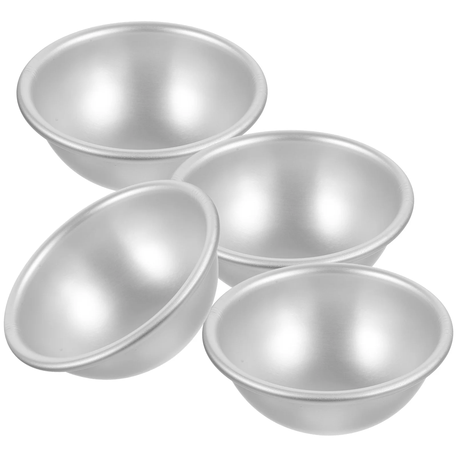 

4pcs Convenient Hemisphere Baking Mold Diy Cake Making Pan Sturdy Aluminium Alloy Baking Mold