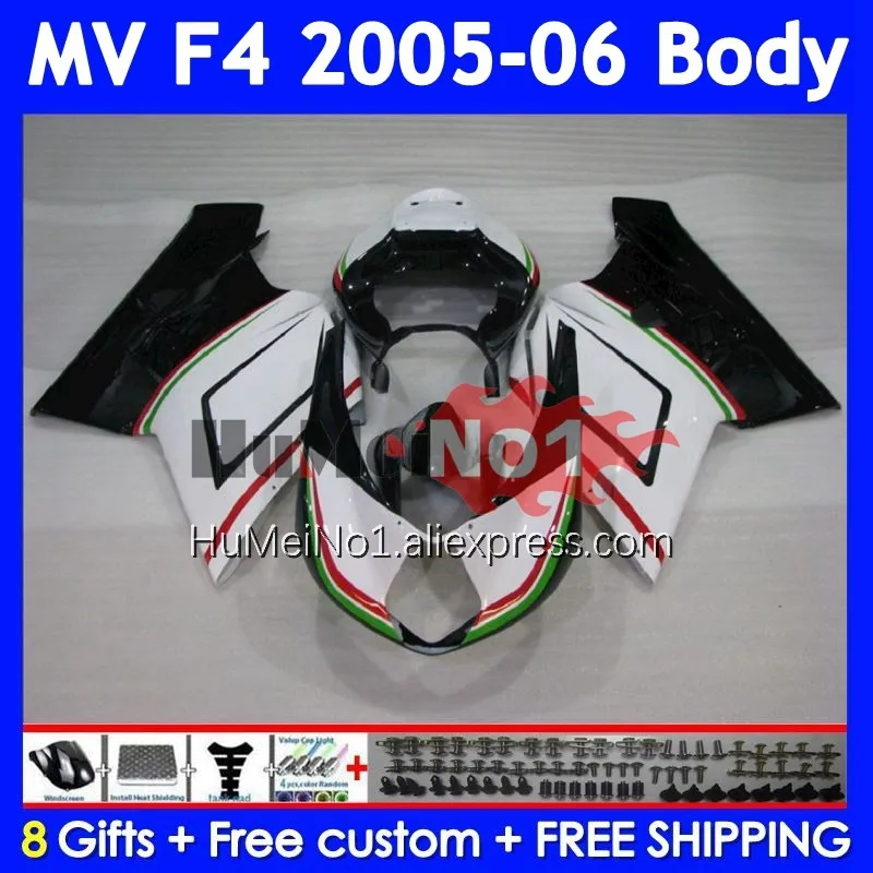 Корпус для Agusta MV F4 R312 750S 1000 R 750 1000CC 310No.25 1000R 312 1078 1 + мА 2005 2006 05 06 белый черный