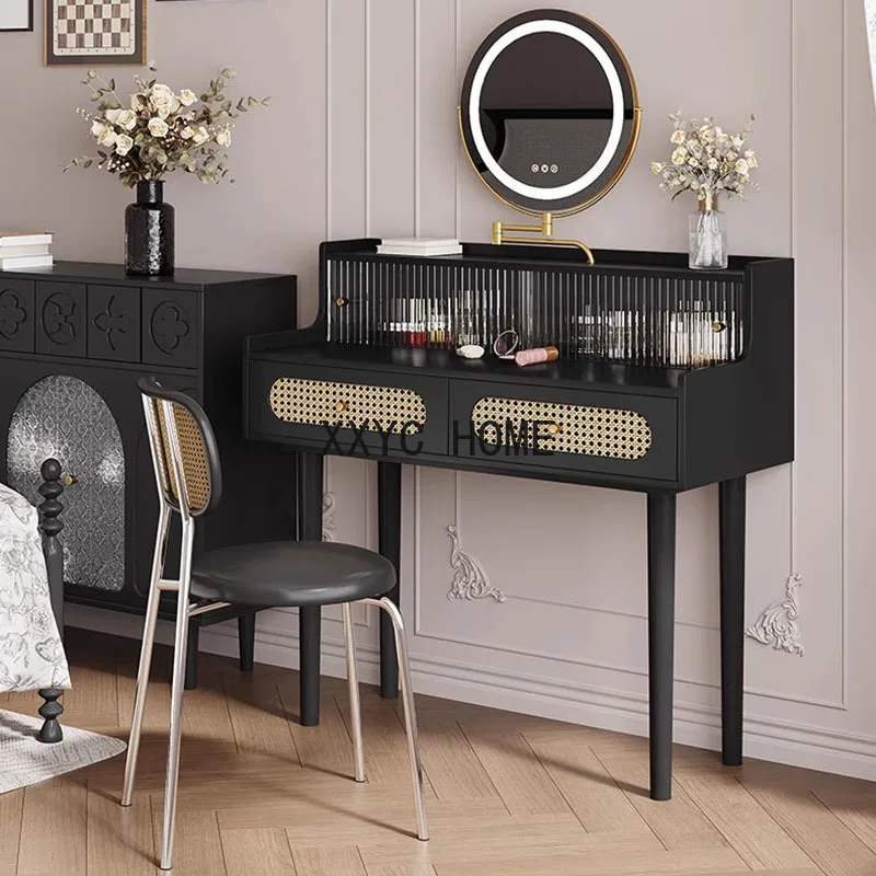 Органайзер черная кожа с зеркалом удобные Шкафы для спальни макияж головные